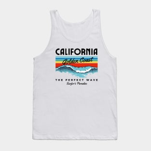 California Golden Coast Retro Surfing Surfer Beach Tank Top